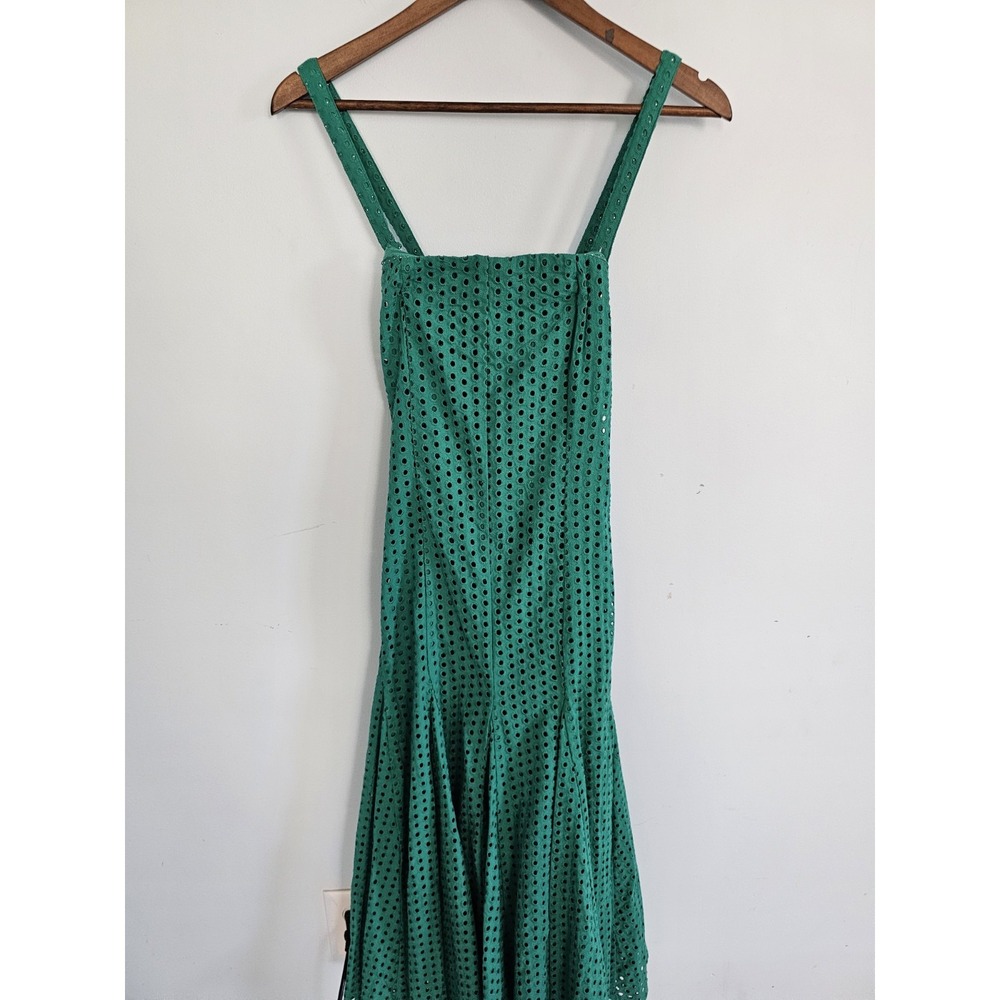 Maeve by Anthropologie Lelia Eyelet Midi‎ Dress Womens Size 4 Green - NWT